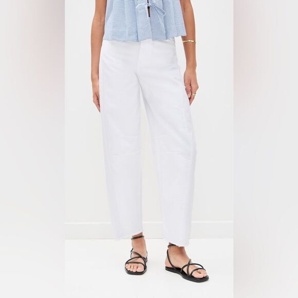 NWT Aligne Tommy Barrel Leg White Jeans High Rise Size 25 - Picture 5 of 13